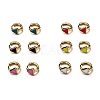 Brass Enamel Huggie Hoop Earrings EJEW-H121-24G-1