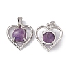 Natural Amethyst Pendants G-P484-04P-04-2