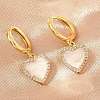 Brass Micro Pave Cubic Zirconia Hoop Dangle Earrings KK-CBA8324-16G-02-3