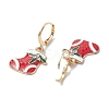 5Pairs 5 Styles Christmas Theme Alloy Enamel Dangle Earrings EJEW-JE05826-4
