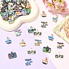 24Pcs 10 Styles Printed Alloy Pendants ENAM-YW0006-88-5