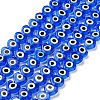 Handmade Evil Eye Lampwork Beads Strands LAMP-F023-B12-1