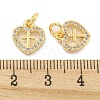 Brass Micro Pave Clear Cubic Zirconia Charms KK-Z044-21G-3