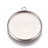 Non-Tarnish 304 Stainless Steel Pendant Cabochon Settings STAS-G127-13-20mm-P-1
