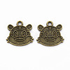 Tibetan Style Alloy Pendant Enamel Settings TIBEP-N010-018AB-RS-1