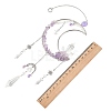 3Pcs 3 Styles Moon Natural Amethyst & Green Aventurine & Topaz Jade & 304 Stainless Steel & Brass Suncatchers HJEW-TA00488-4