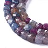 Natural Red Corundum/Ruby and Sapphire Beads Strands G-E560-A20-3