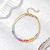 Chakra Synthetic Hematite & Natural Carnelian & Agate & Green Aventurine & Amethyst & Amazonite & Brass Beaded Bracelets for Women BJEW-JB12600-2