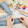 Polyester Jacquard Leaf Ribbon OCOR-WH0097-08B-3