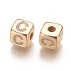 Brass Micro Pave Cubic Zirconia Beads KK-K238-16G-C-2