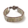 Natural Labradorite Rectangle Beaded Bracelet BJEW-JB08198-01-1