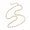 304 Stainless Steel Figaro Chain Ball Link Chain Necklaces for Women NJEW-JN05595-4