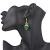 304 Stainless Steel Glass Seed Beads Christmas Tree Dangle Earrings EJEW-MZ00581-02-2