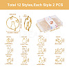 24Pcs 12 Style Zinc Alloy Kitten Open Back Bezel Pendants FIND-CW0001-05-3
