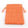 Polyester Imitation Burlap Packing Pouches Drawstring Bags X-ABAG-R005-14x10-11-1