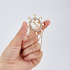 SUPERFINDINGS 8Pcs 4 Style Crystal Rhinestone Helm Safety Pin Brooch JEWB-FH0001-21-3