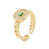 Real 18K Gold Plated Brass Micro Pave Cubic Zirconia Open Rings RJEW-J017-VC279-1
