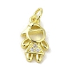 Brass Micro Pave Cubic Zirconia Pendants KK-M283-18A-01-1