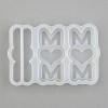 Letter M & Heart Straw Topper Silicone Molds Decoration DIY-J003-17-3