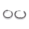 304 Stainless Steel Huggie Hoop Earrings EJEW-F111B-21mm-B-3
