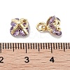 Brass Micro Pave Cubic Zirconia Charms KK-C051-14G-05-3