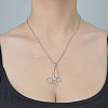 201 Stainless Steel Hollow Butterfly Pendant Necklace NJEW-OY001-97-2