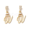 Eco-Friendly Brass Micro Pave Cubic Zirconia Pendants KK-K265-01G-W-1