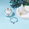 3Pcs 3 Style Moon & Sun & Star Alloy Enamel Charm Stretch Bracelets Set with Glass for Women BJEW-JB08007-2