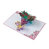 Rectangle 3D Bouquet of Rose Pop Up Paper Greeting Card AJEW-A008-03-1