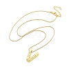 Brass & Plastic Pearl Letter Pendant Box Chain Necklaces for Women NJEW-U017-01G-22-3
