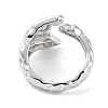 Brass Open Cuff Rings for Women RJEW-D016-03P-3