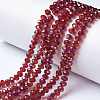Electroplate Transparent Glass Beads Strands EGLA-A034-T6mm-F03-1