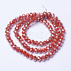 Electroplate Opaque Solid Color Glass Beads Strands EGLA-A034-P4mm-C01-2