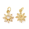 Rack Plating Brass Micro Pave Clear Cubic Zirconia Charms KK-Z026-15G-1