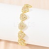 Brass Pave Cubic Zirconia Heart Tennis Bracelets for Women KK-CBA68DA-09G-01-2