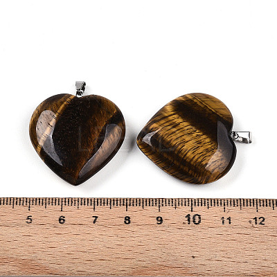 Natural Tiger Eye Pendants G-S364-006D-1