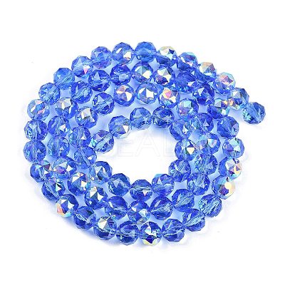 Transparent Electroplate Glass Beads Strands EGLA-N002-34C-C27-1