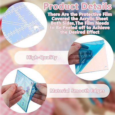 4Pcs 4 Styles Acrylic Sewing Patchwork Ruler DIY-DR0002-39-1