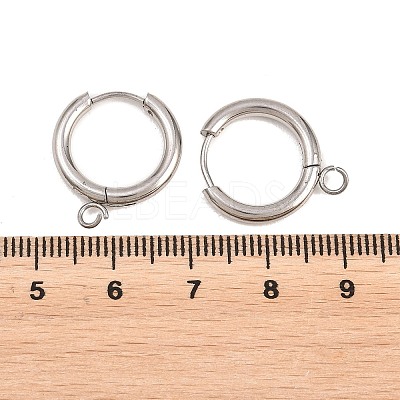 316 Stainless Steel Huggie Hoop Earring Findings EJEW-B158-01C-P-1