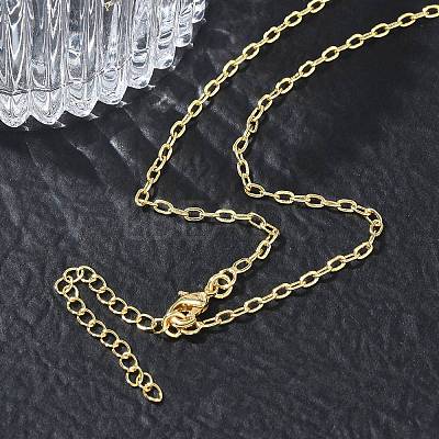 2.2MM Brass Cable Chain Necklaces for Women KK-CBA2293-09G-1