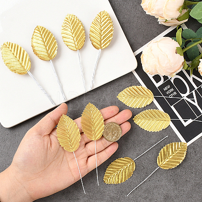 Handmade Silk Cloth Artificial Leaf AJEW-WH20070-073A-1