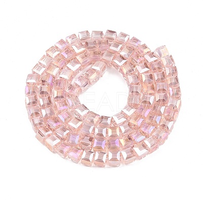 Electroplate Glass Beads Strands EGLA-D018-8x8mm-32-1