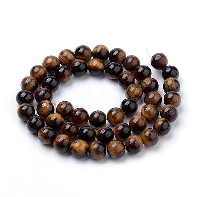 Natural Tiger Eye Beads Strands G-S259-21-4mm-1