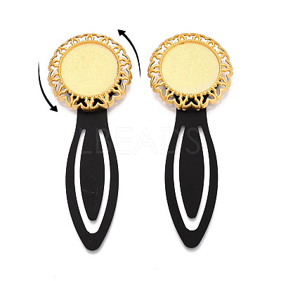 Alloy & Iron Bookmark Cabochon Settings PALLOY-N184-07G-1