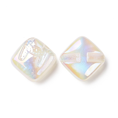 Rainbow Iridescent Plating Acrylic Beads LS-OACR-A010-06F-1