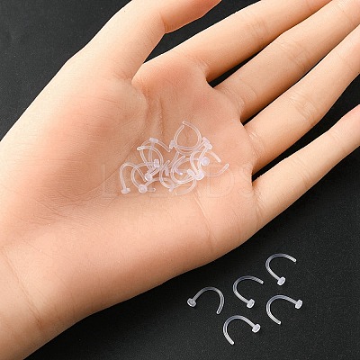 Acrylic L-Shaped Nose Ring AJEW-YW0001-06J-1