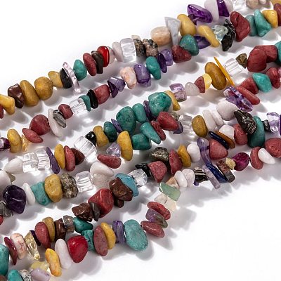 Natural & Synthetic Gemstone Chips Beads Strands G-L154-21-1