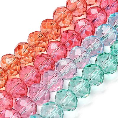 Transparent Painted Glass Beads Strands DGLA-A034-T6mm-A11-1