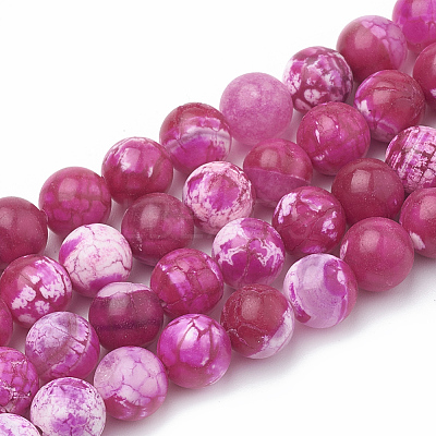 Dyed Natural Crackle Agate Beads Strands G-T100-04D-1