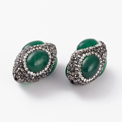 Natural Dyed & Heated Green Onyx Agate Beads G-C300-09-1